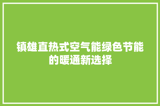 镇雄直热式空气能绿色节能的暖通新选择 清洁保养