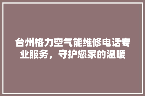 台州格力空气能维修电话专业服务，守护您家的温暖 洁具维修