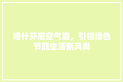 喀什芬尼空气能，引领绿色节能生活新风尚 家电维护
