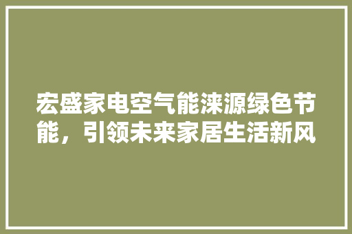 宏盛家电空气能涞源绿色节能，引领未来家居生活新风尚 清洁保养