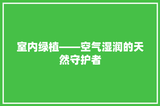 室内绿植——空气湿润的天然守护者 龙头管件
