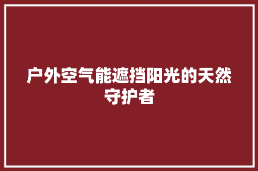 户外空气能遮挡阳光的天然守护者 空调