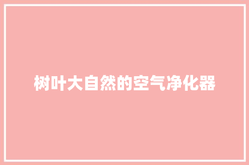 树叶大自然的空气净化器 龙头管件