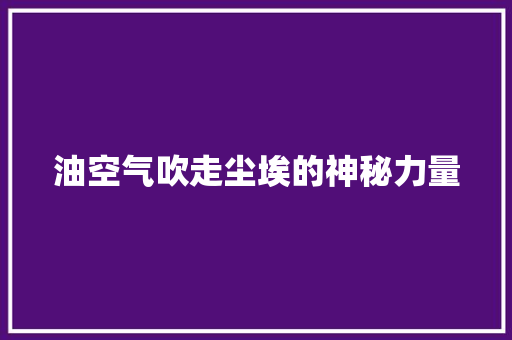 油空气吹走尘埃的神秘力量 空调
