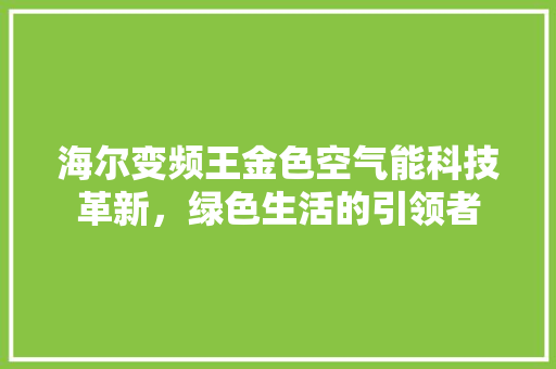 海尔变频王金色空气能科技革新，绿色生活的引领者 灯具安装