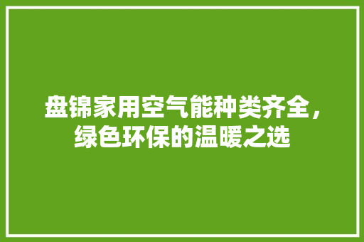 盘锦家用空气能种类齐全，绿色环保的温暖之选 灯具安装