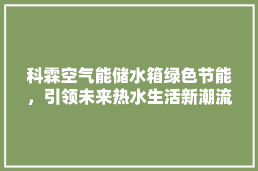 科霖空气能储水箱绿色节能，引领未来热水生活新潮流 洗衣机