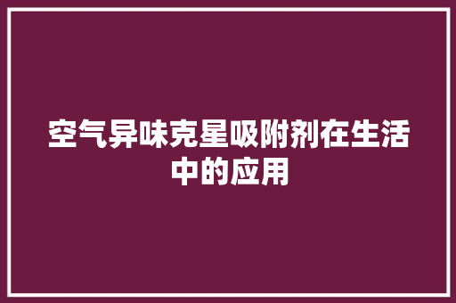 空气异味克星吸附剂在生活中的应用 翻新改色