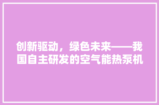 创新驱动，绿色未来——我国自主研发的空气能热泵机组 局部翻新