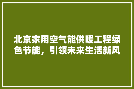 北京家用空气能供暖工程绿色节能，引领未来生活新风尚 热水器