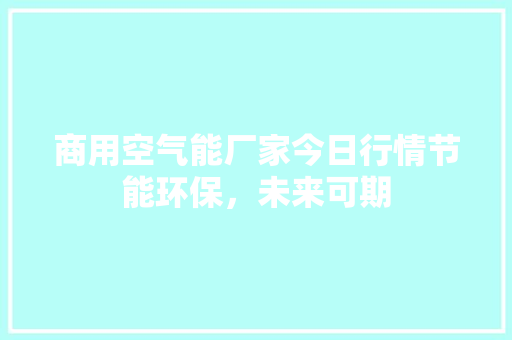商用空气能厂家今日行情节能环保，未来可期 空调