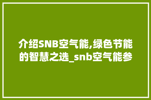介绍SNB空气能,绿色节能的智慧之选_snb空气能参数 介绍SNB空气能,绿色节能的智慧之选_snb空气能参数 空调