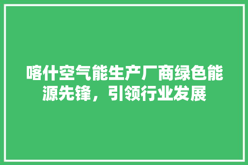 喀什空气能生产厂商绿色能源先锋，引领行业发展 冰箱