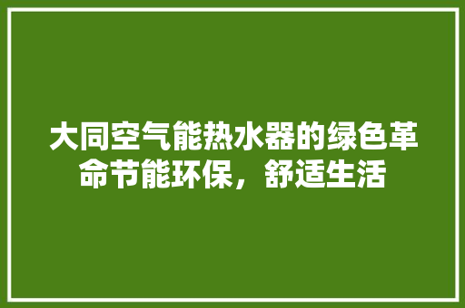 大同空气能热水器的绿色革命节能环保，舒适生活 贴膜