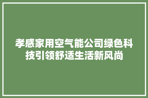 孝感家用空气能公司绿色科技引领舒适生活新风尚 洗衣机