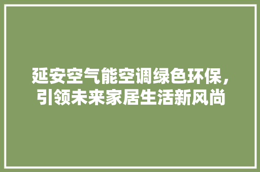 延安空气能空调绿色环保，引领未来家居生活新风尚 局部翻新