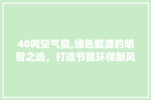 40吨空气能,绿色能源的明智之选，打造节能环保新风尚_40吨空气能报价 40吨空气能,绿色能源的明智之选，打造节能环保新风尚_40吨空气能报价 热水器