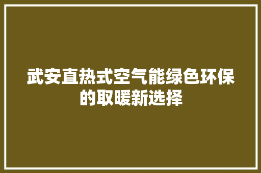 武安直热式空气能绿色环保的取暖新选择 装修设计