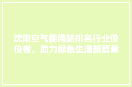 沈阳空气能网站排名行业佼佼者，助力绿色生活新篇章 局部翻新
