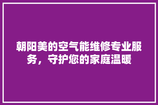 朝阳美的空气能维修专业服务，守护您的家庭温暖 水电维修
