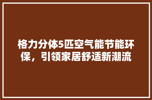 格力分体5匹空气能节能环保，引领家居舒适新潮流 清洁保养