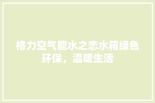 格力空气能水之恋水箱绿色环保，温暖生活 清洁保养