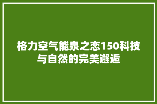 格力空气能泉之恋150科技与自然的完美邂逅 龙头管件