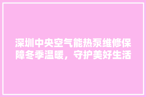 深圳中央空气能热泵维修保障冬季温暖，守护美好生活 冰箱