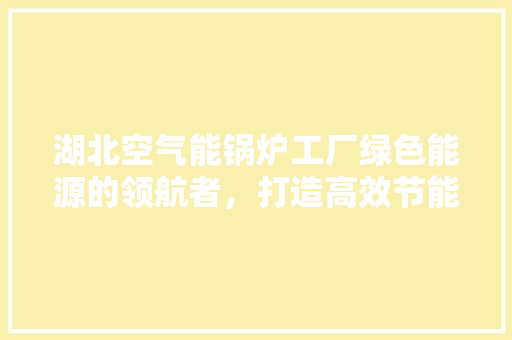 湖北空气能锅炉工厂绿色能源的领航者，打造高效节能新篇章 家具修理