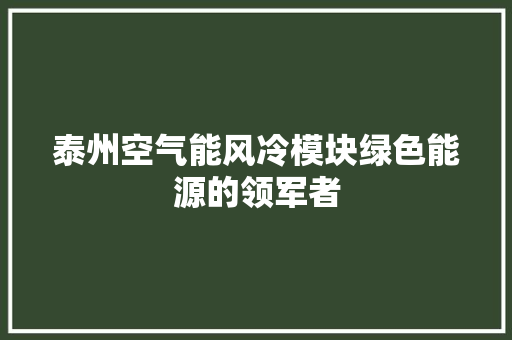 泰州空气能风冷模块绿色能源的领军者 冰箱