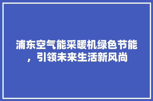 浦东空气能采暖机绿色节能，引领未来生活新风尚 家具修理