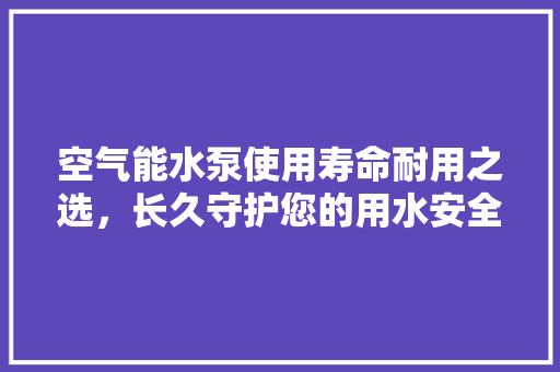 空气能水泵使用寿命耐用之选，长久守护您的用水安全 空调