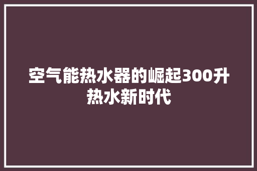 空气能热水器的崛起300升热水新时代 龙头管件