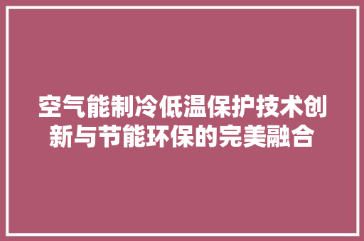 空气能制冷低温保护技术创新与节能环保的完美融合 洁具维修