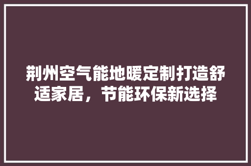 荆州空气能地暖定制打造舒适家居，节能环保新选择 家电维护