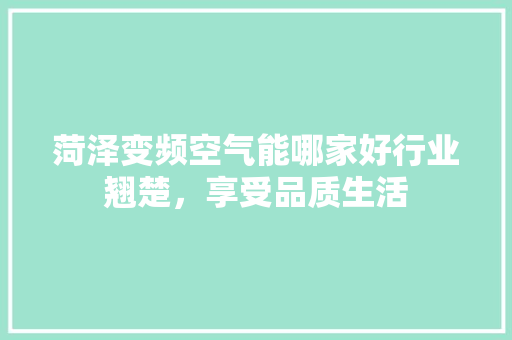 菏泽变频空气能哪家好行业翘楚，享受品质生活 局部翻新