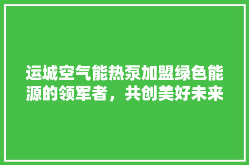 运城空气能热泵加盟绿色能源的领军者，共创美好未来 旧房改造