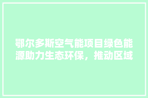 鄂尔多斯空气能项目绿色能源助力生态环保，推动区域可持续发展 洗衣机