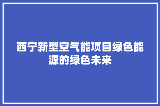 西宁新型空气能项目绿色能源的绿色未来 龙头管件