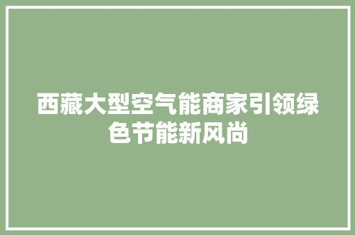 西藏大型空气能商家引领绿色节能新风尚 冰箱
