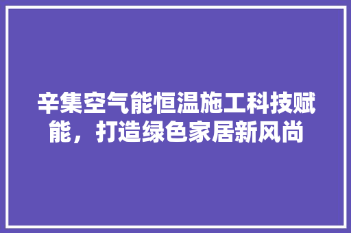 辛集空气能恒温施工科技赋能，打造绿色家居新风尚 局部翻新