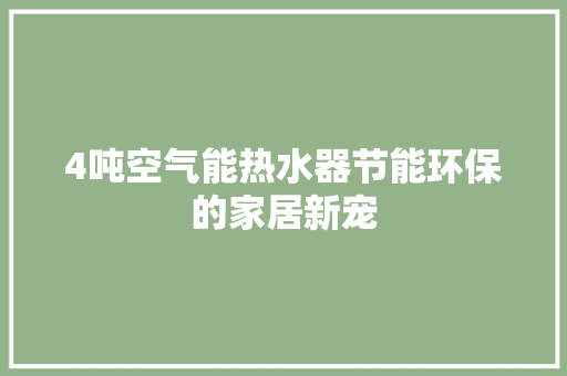 4吨空气能热水器节能环保的家居新宠 家电维护
