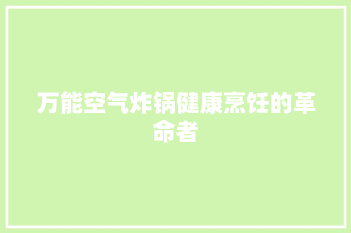 万能空气炸锅健康烹饪的革命者 局部翻新