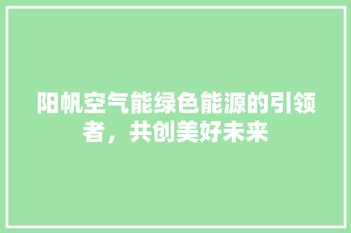 阳帆空气能绿色能源的引领者，共创美好未来 灯具安装