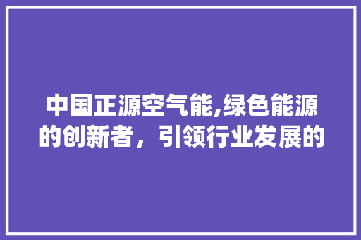 中国正源空气能,绿色能源的创新者，引领行业发展的先锋_中国正源空气能 中国正源空气能,绿色能源的创新者，引领行业发展的先锋_中国正源空气能 翻新改色