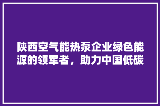 陕西空气能热泵企业绿色能源的领军者，助力中国低碳发展 家具修理