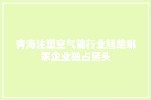 青海注塑空气能行业翘楚哪家企业独占鳌头 洁具维修