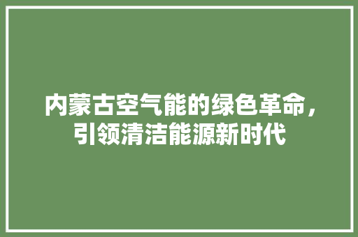 内蒙古空气能的绿色革命，引领清洁能源新时代 洗衣机
