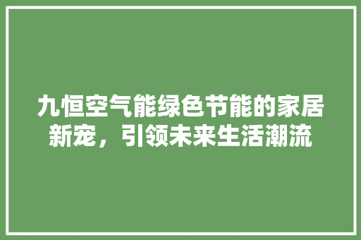 九恒空气能绿色节能的家居新宠，引领未来生活潮流 灯具安装