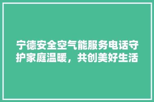 宁德安全空气能服务电话守护家庭温暖，共创美好生活 家居维修